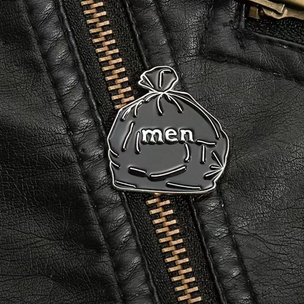 Men are Garbage Trash 😂🙆🏽‍♀️ funny pin brooch NEW